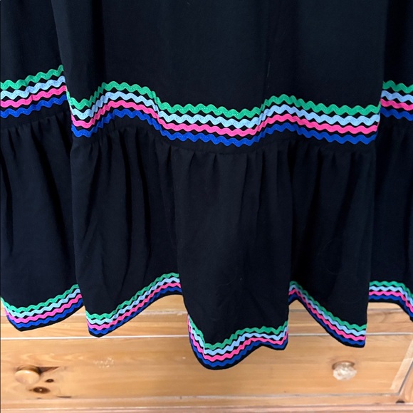 Black Dress with Colorful Ric Rac trim Size Large - Picture 3 of 4